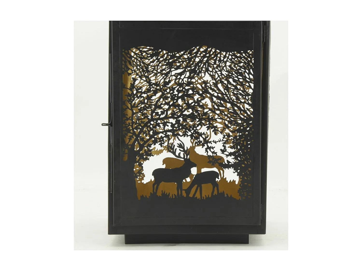 Lanternes en métal noir ajouré Cerf