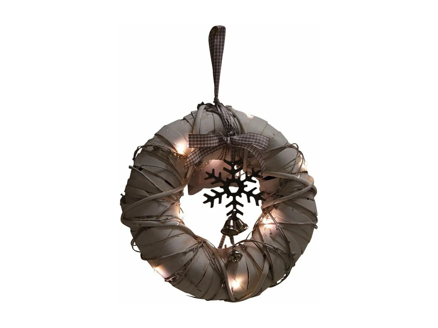 Beleuchteter Türkranz aus Holz 25 x 7 cm