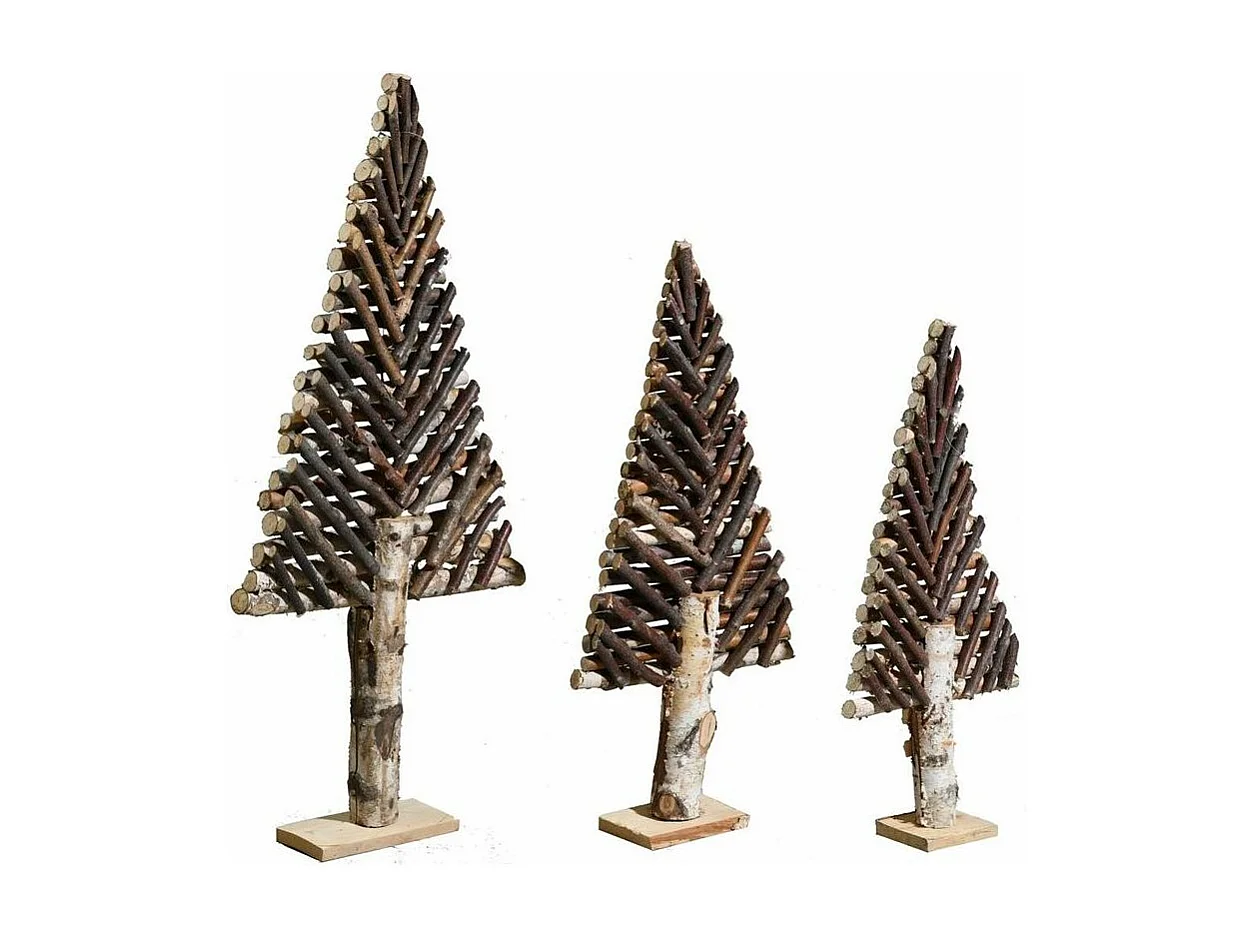Sapin décoratif en bouleau motif chevron Moyen modèle