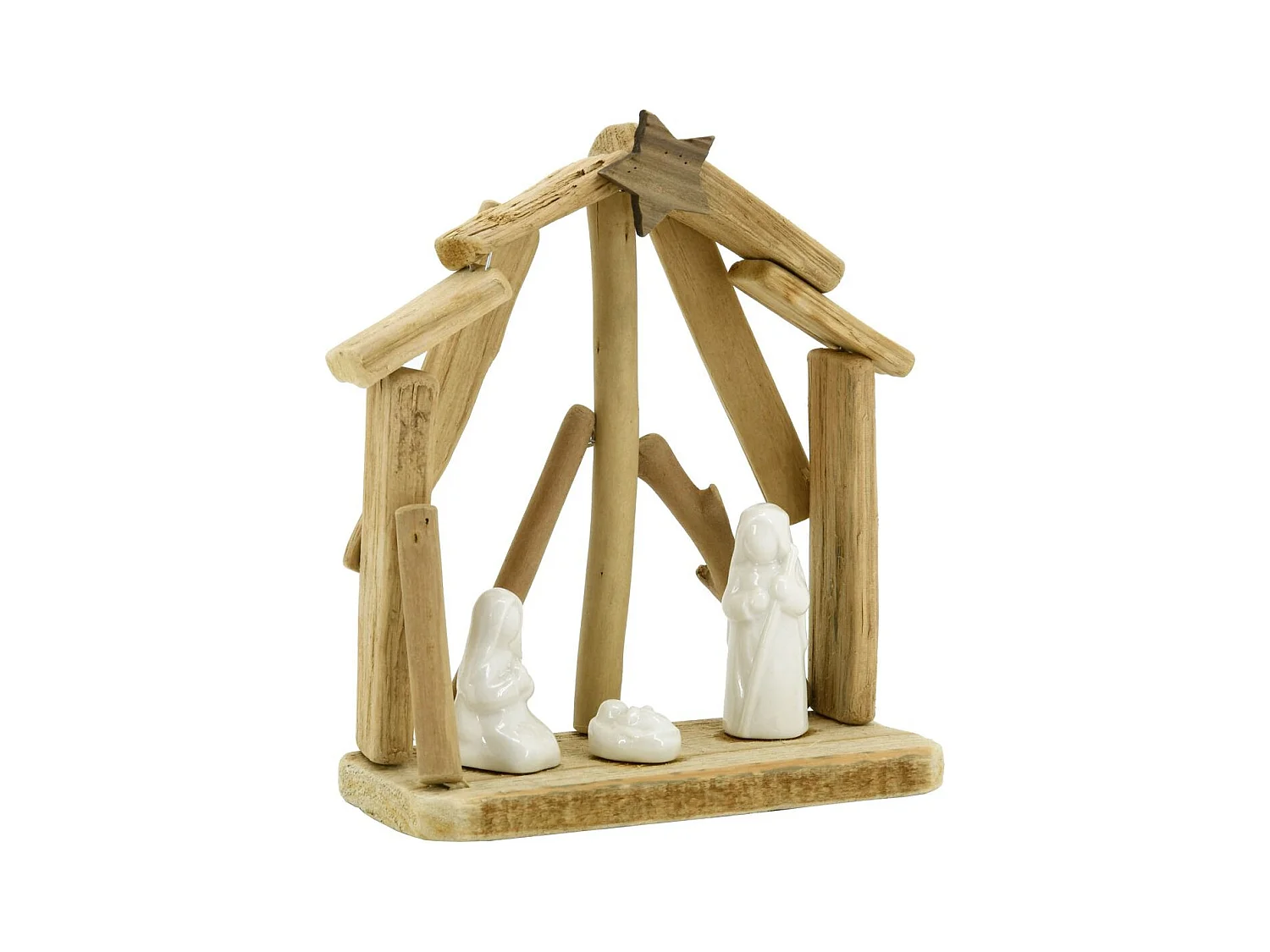 Crèche en bois et céramique