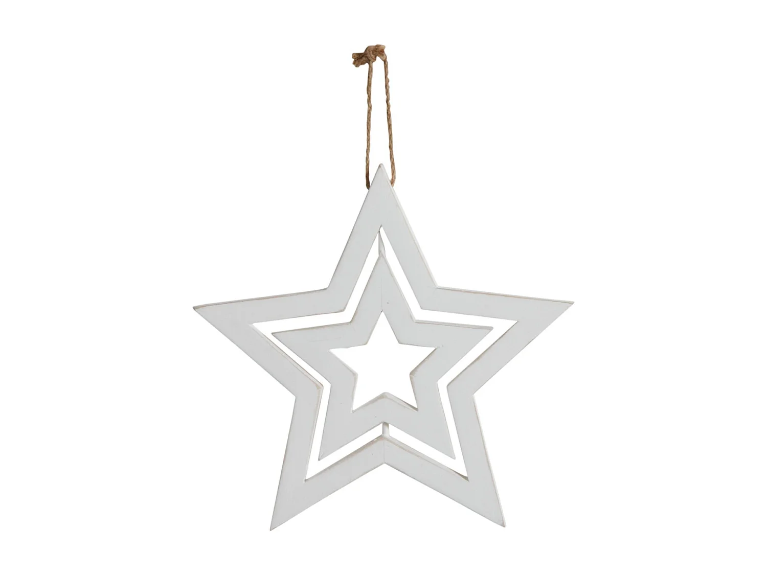 Stern aus weißem Holz zum Aufhängen