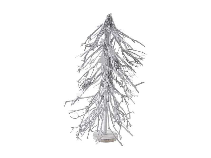 Sapin de Noël en bois patiné blanc