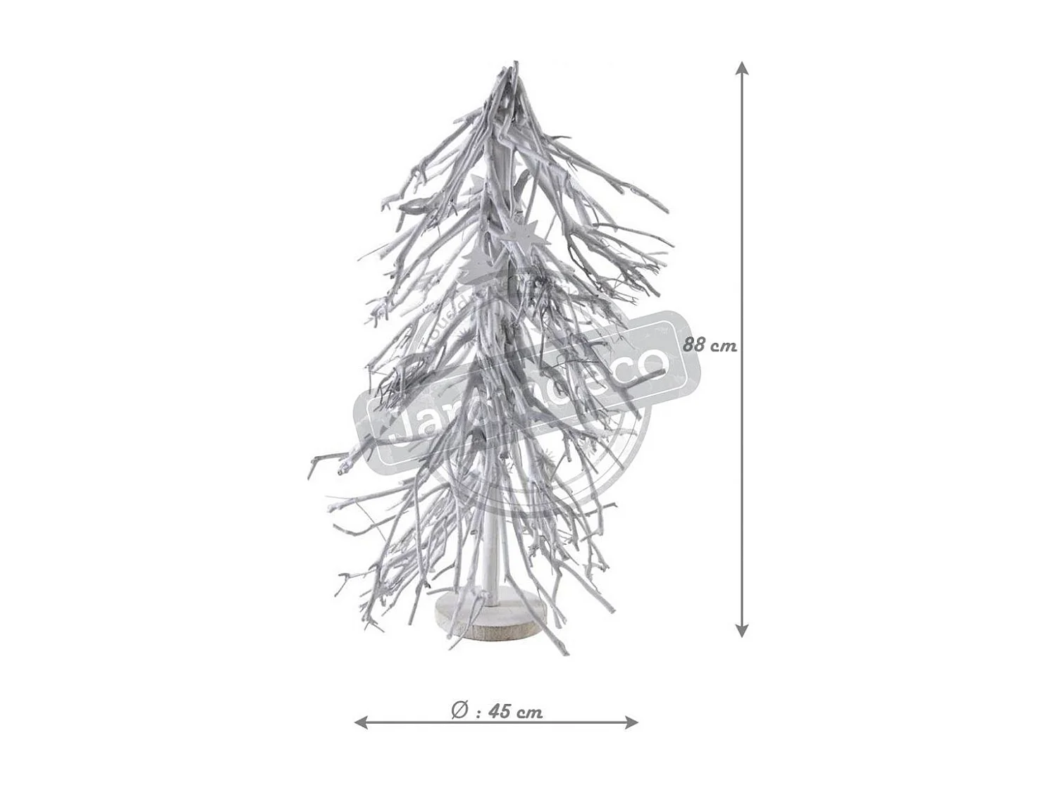 Sapin de Noël en bois patiné blanc