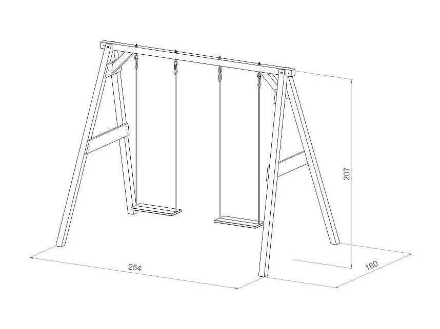 Portique en bois balançoire double Swing Double
