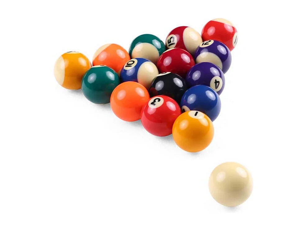 Lot de 16 Billes Billard "Jeu Américain" 5cm Multicolore