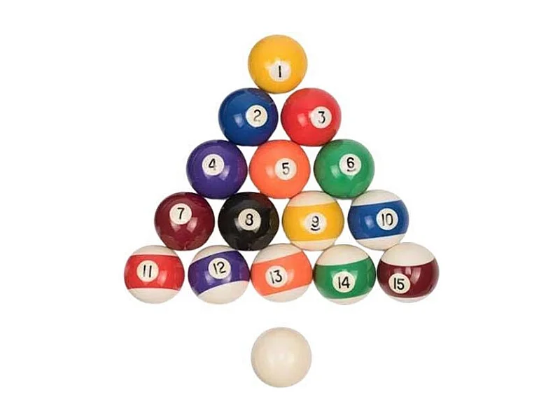 Lot de 16 Billes Billard "Jeu Américain" 5cm Multicolore