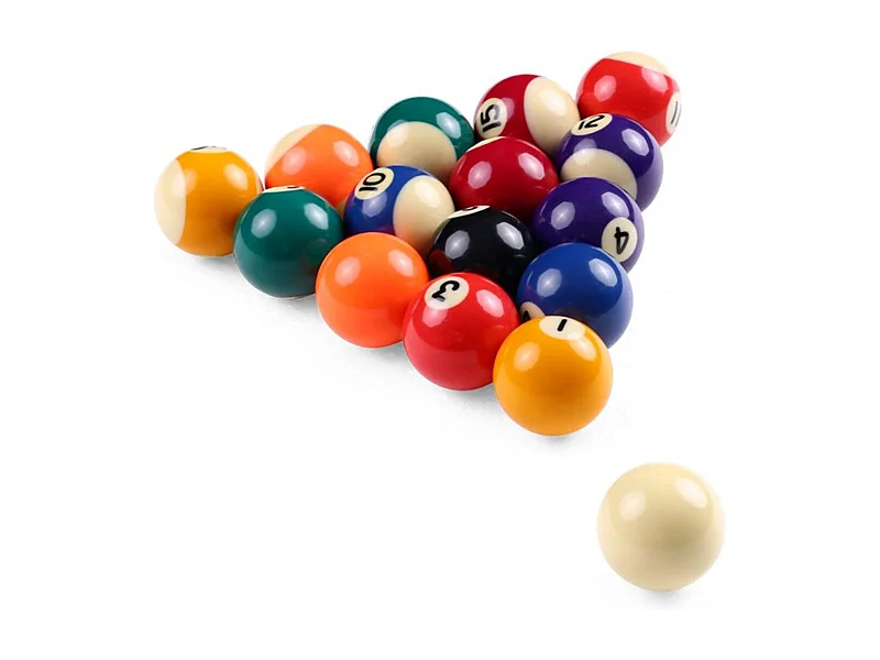 Lot de 16 Billes Billard "Jeu Américain" 5cm Multicolore