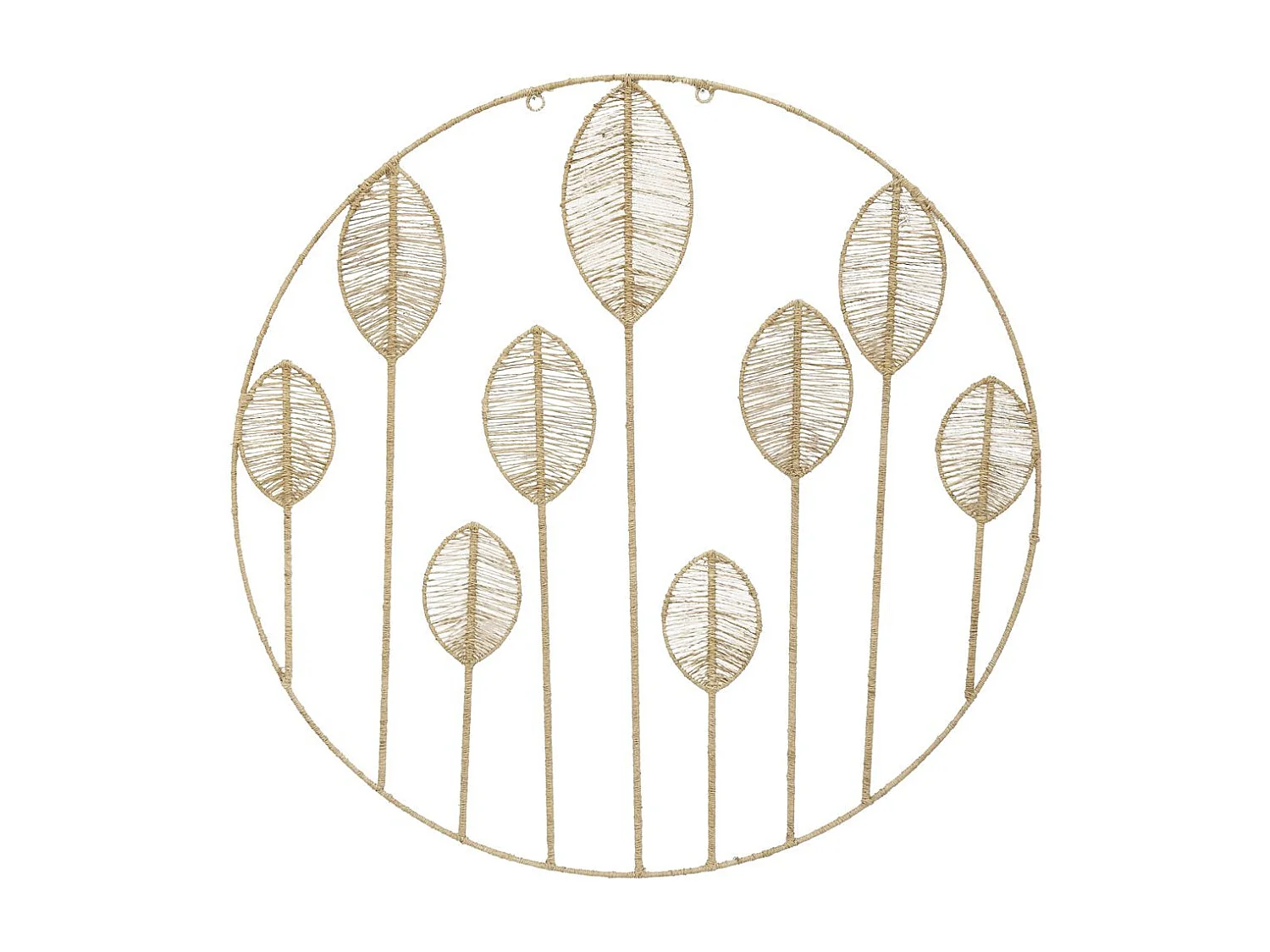 Décoration murale ajouré en jute - Feuille
