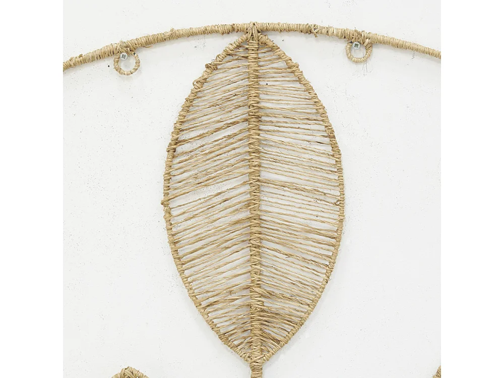 Décoration murale ajouré en jute - Feuille
