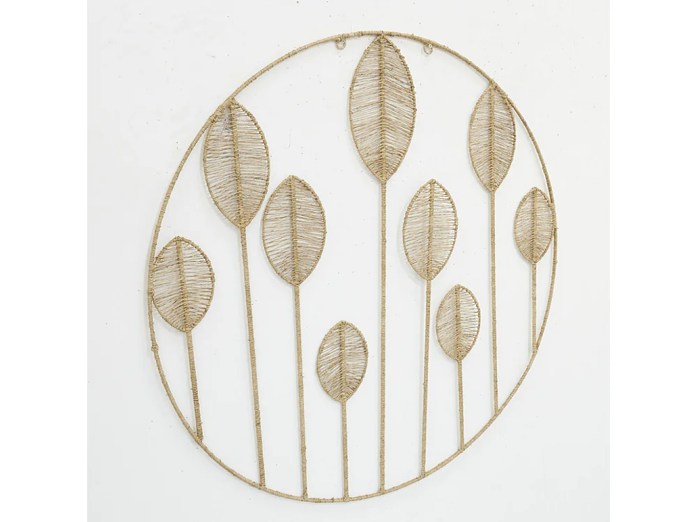 Décoration murale ajouré en jute - Feuille
