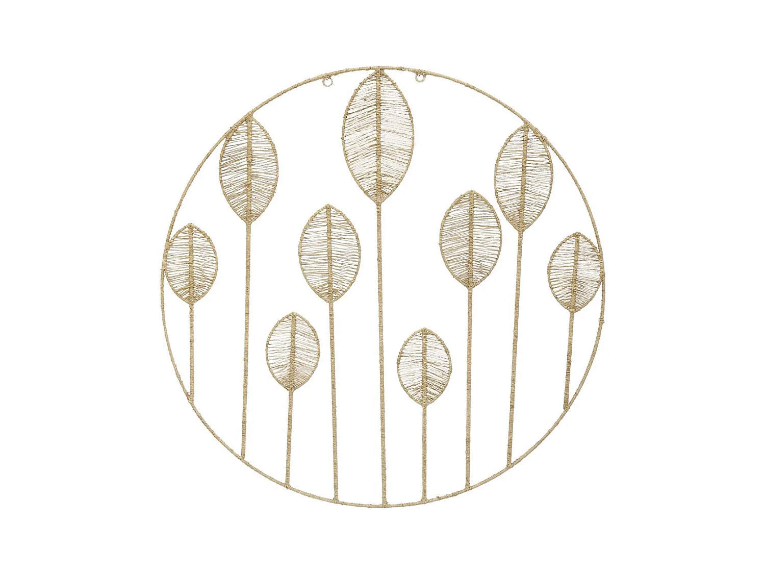 Décoration murale ajouré en jute - Feuille