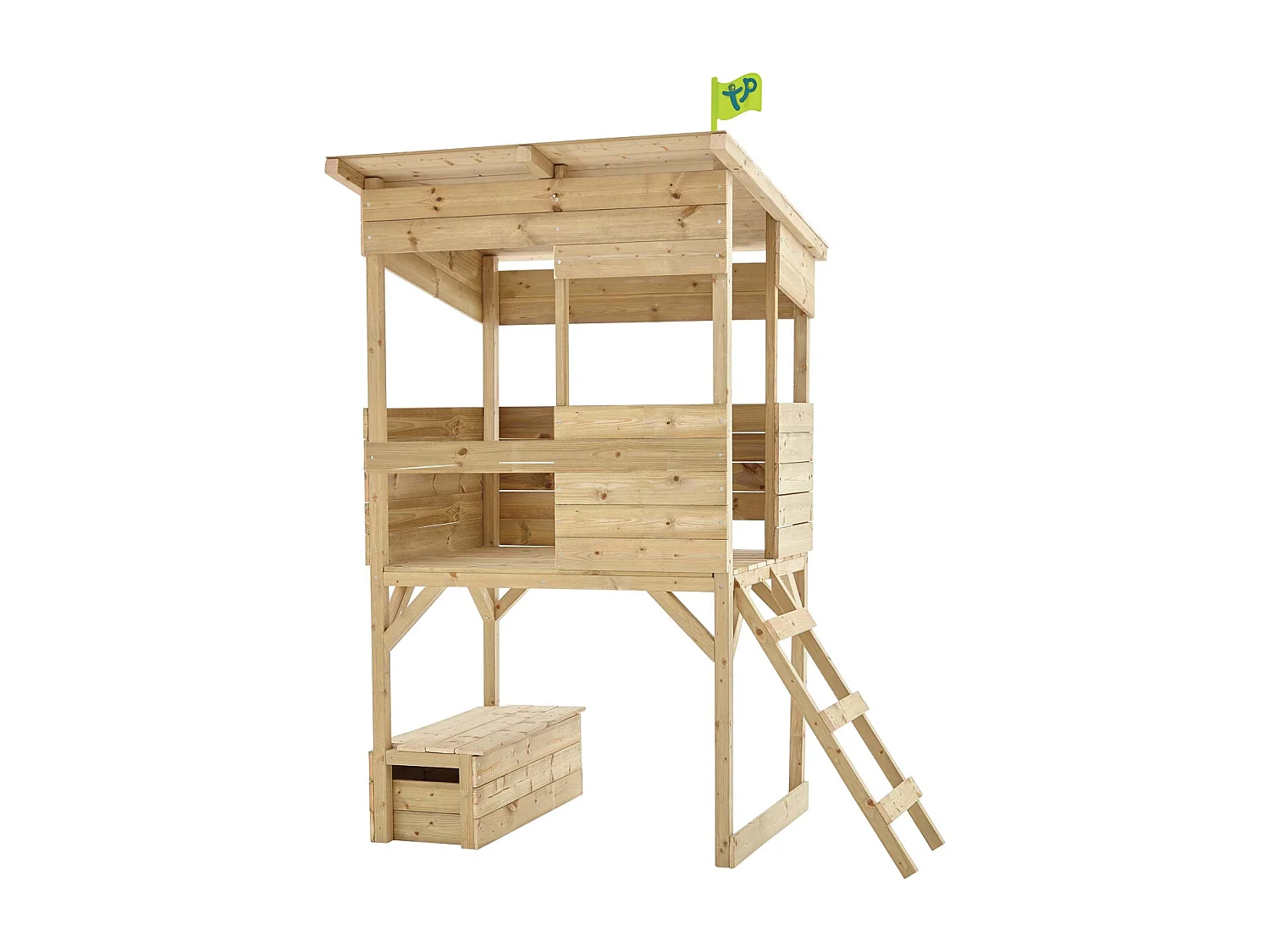 Cabane sur pilotis enfant coffre à jouets intégré Tower