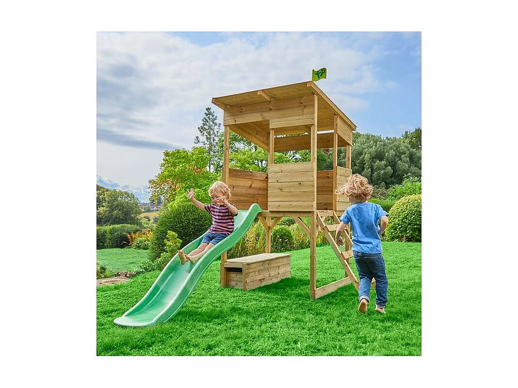 Cabane sur pilotis enfant coffre à jouets intégré Tower