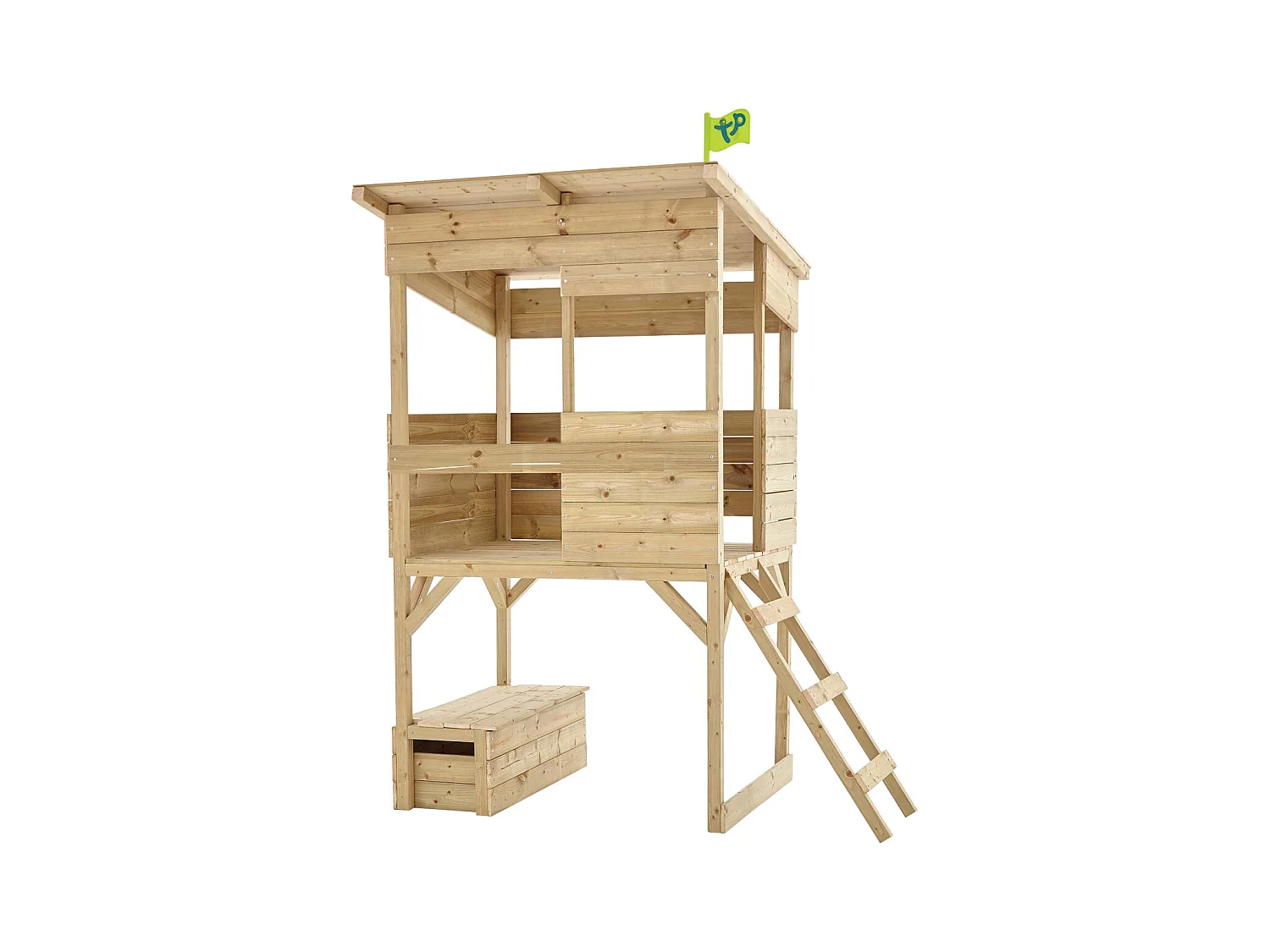 Cabane sur pilotis enfant coffre à jouets intégré Tower
