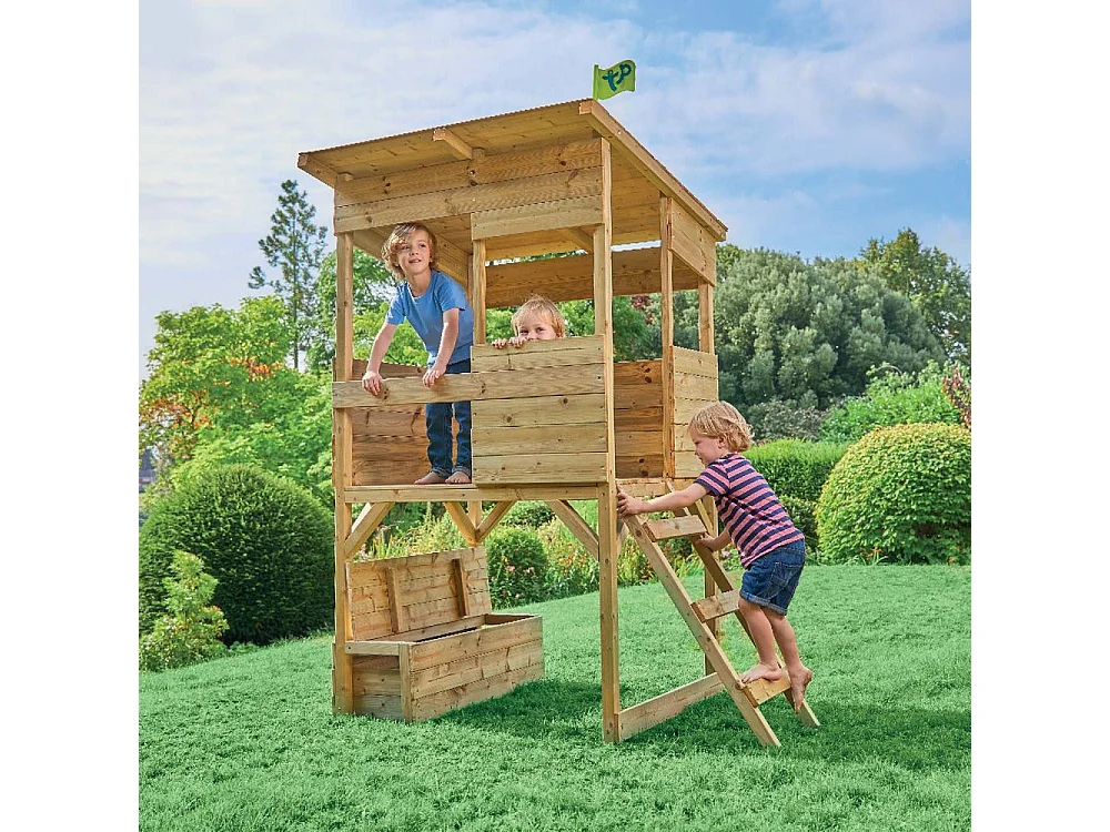 Cabane sur pilotis enfant coffre à jouets intégré Tower
