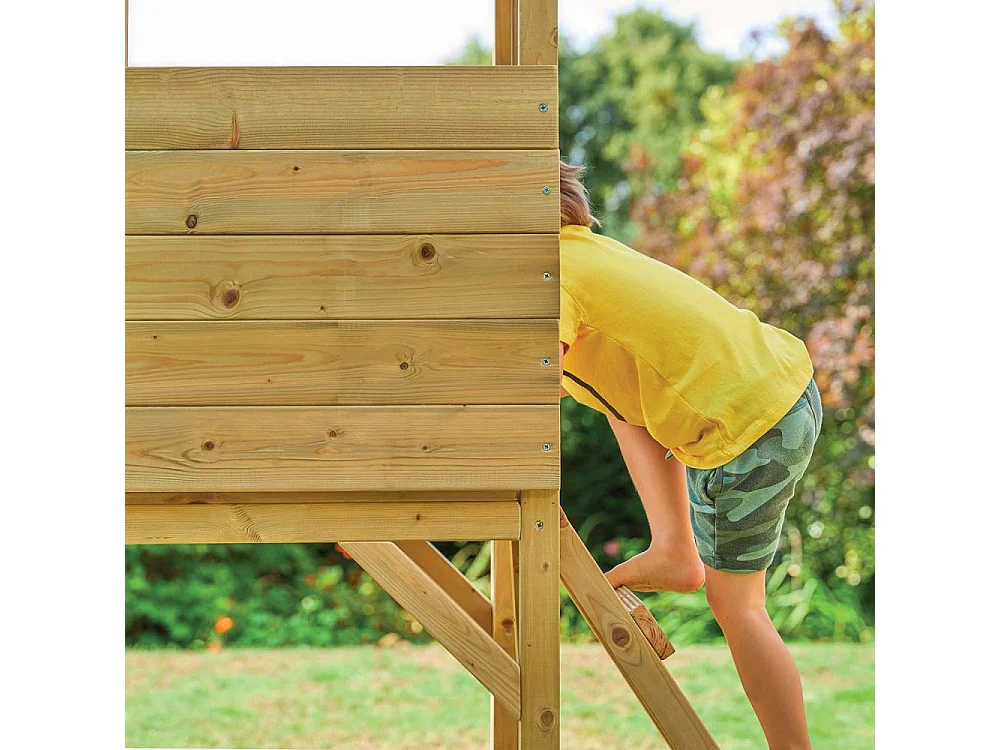Cabane sur pilotis enfant coffre à jouets intégré Tower