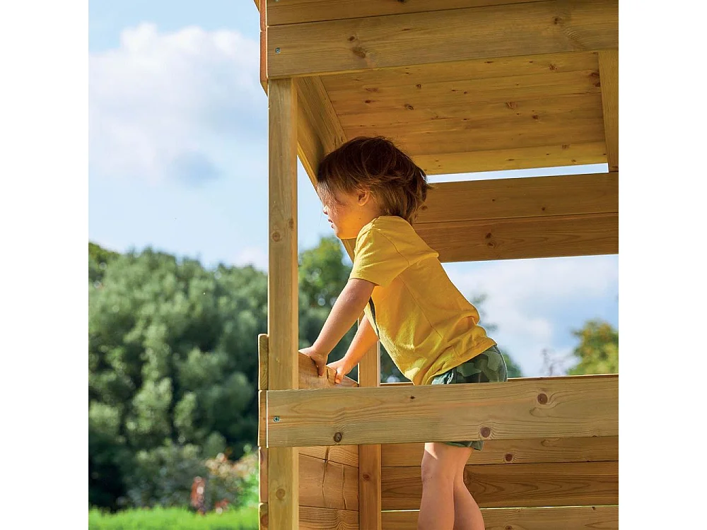 Cabane sur pilotis enfant coffre à jouets intégré Tower