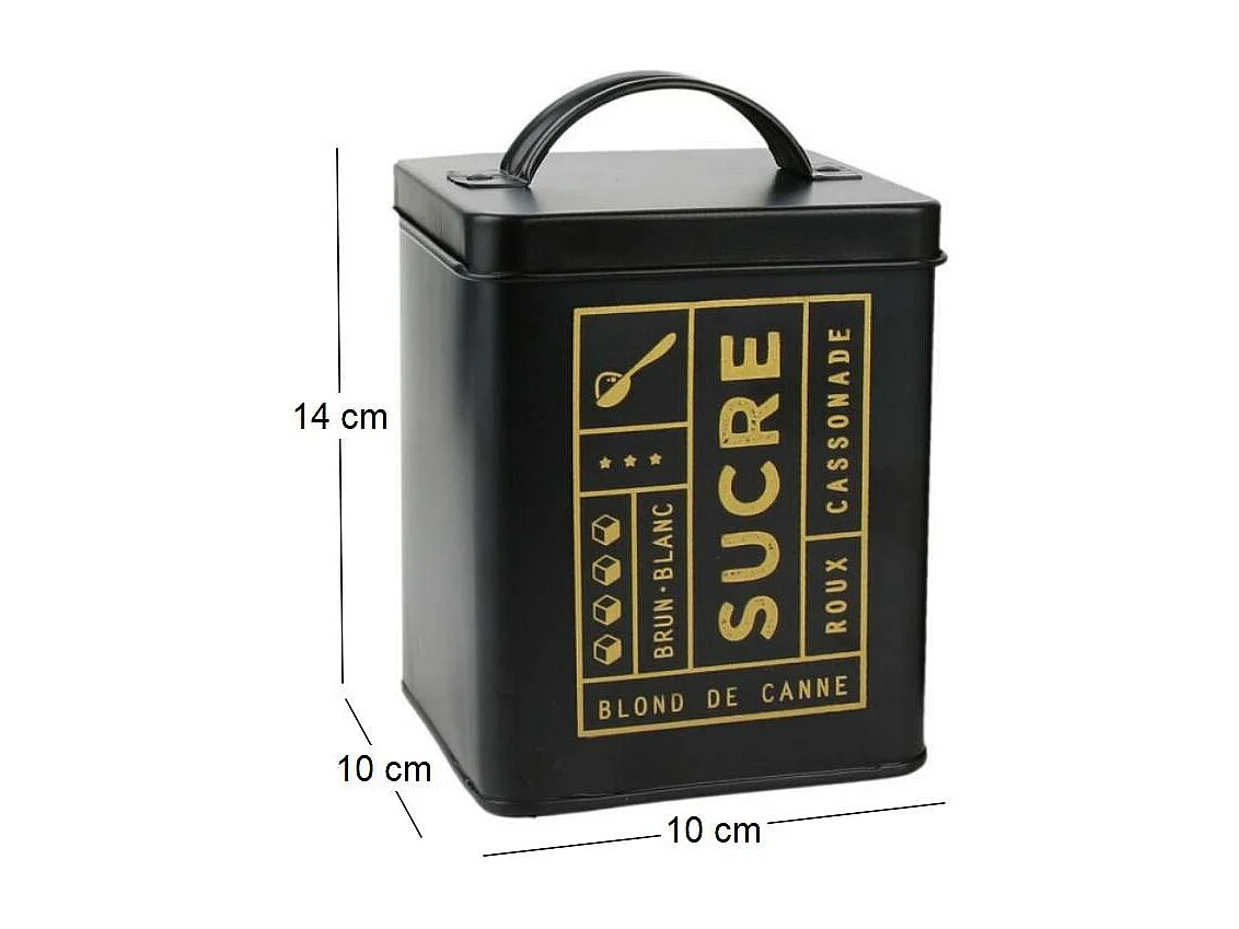 Boite en métal noir mat Nora (Lot de 2)