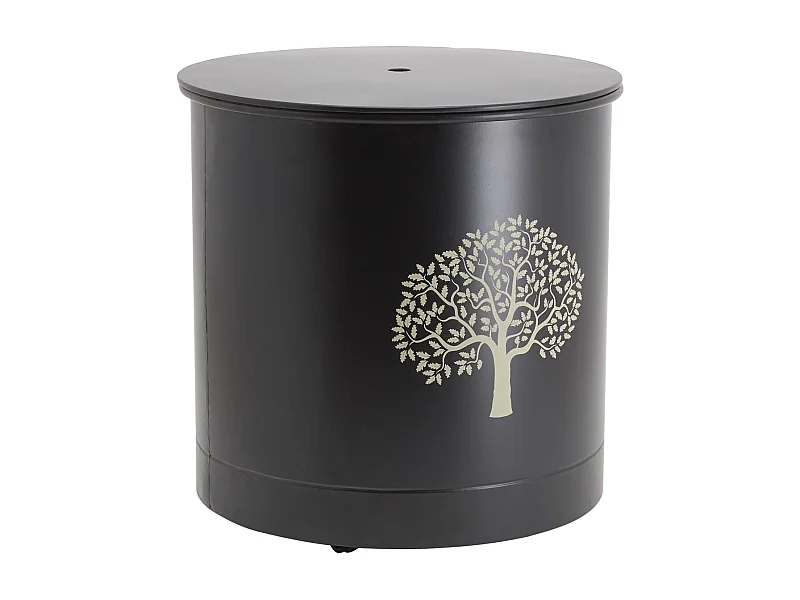 Coffre à pellets à roulettes en métal