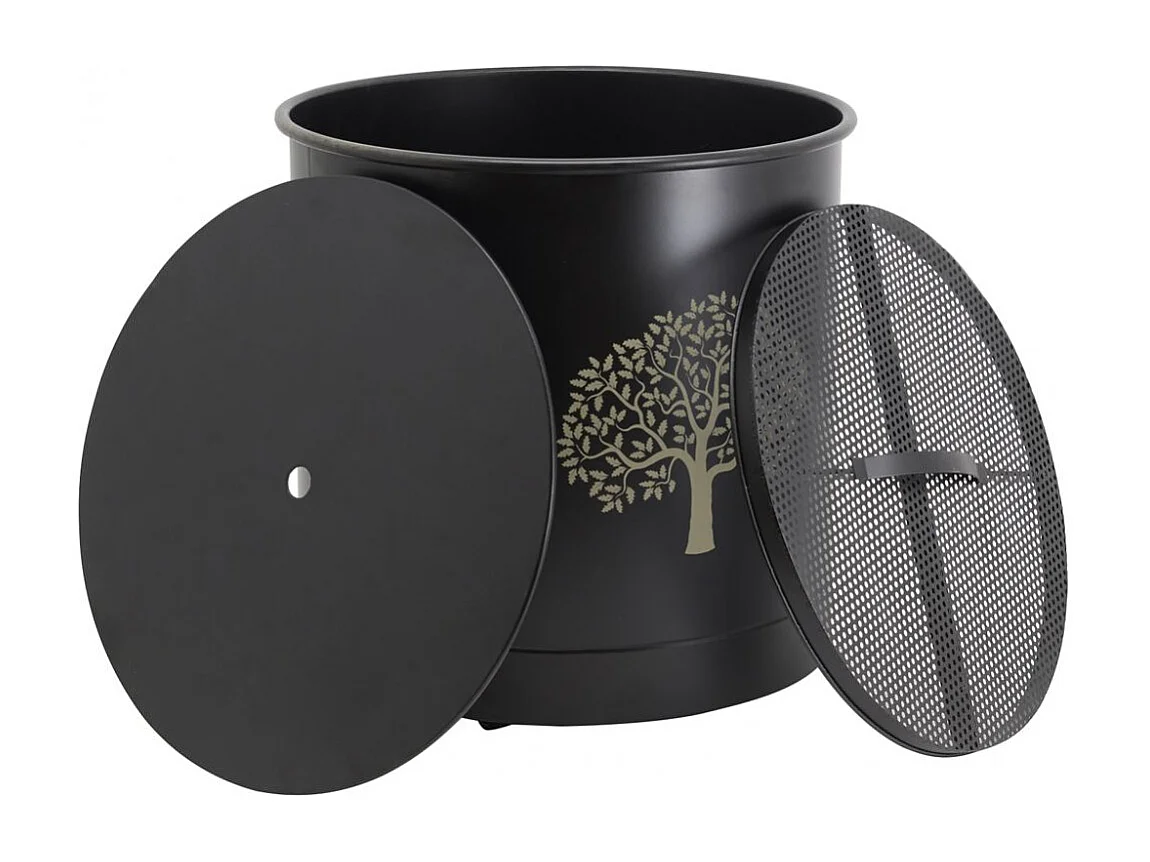 Coffre à pellets à roulettes en métal