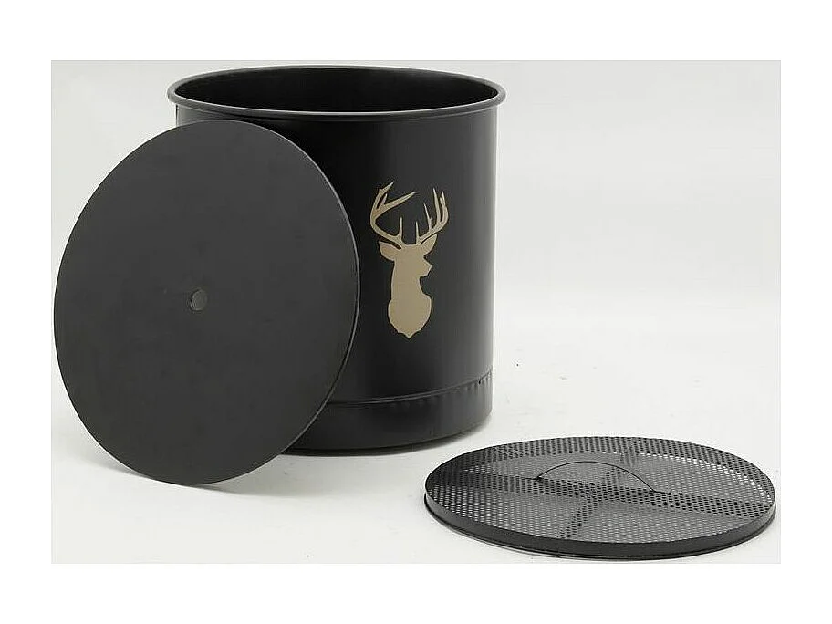 Coffre à pellets à roulettes en métal