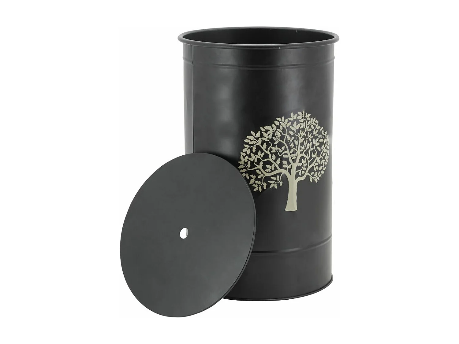 Pelleteimer aus schwarzem Metall