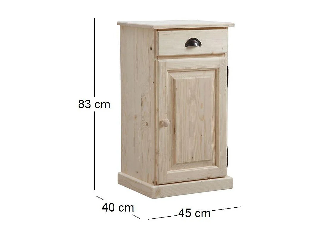 Confiturier en bois brut 1 tiroir 1 porte