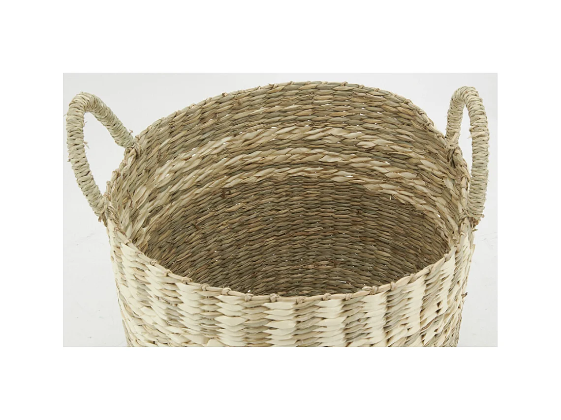 Cache-pots en jonc de mer naturel tressé (lot de 3)