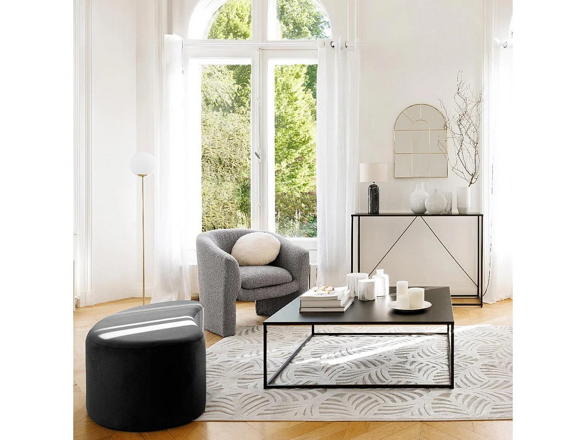 Banc Banquette en Velours Gris foncé 98 x 50 cm