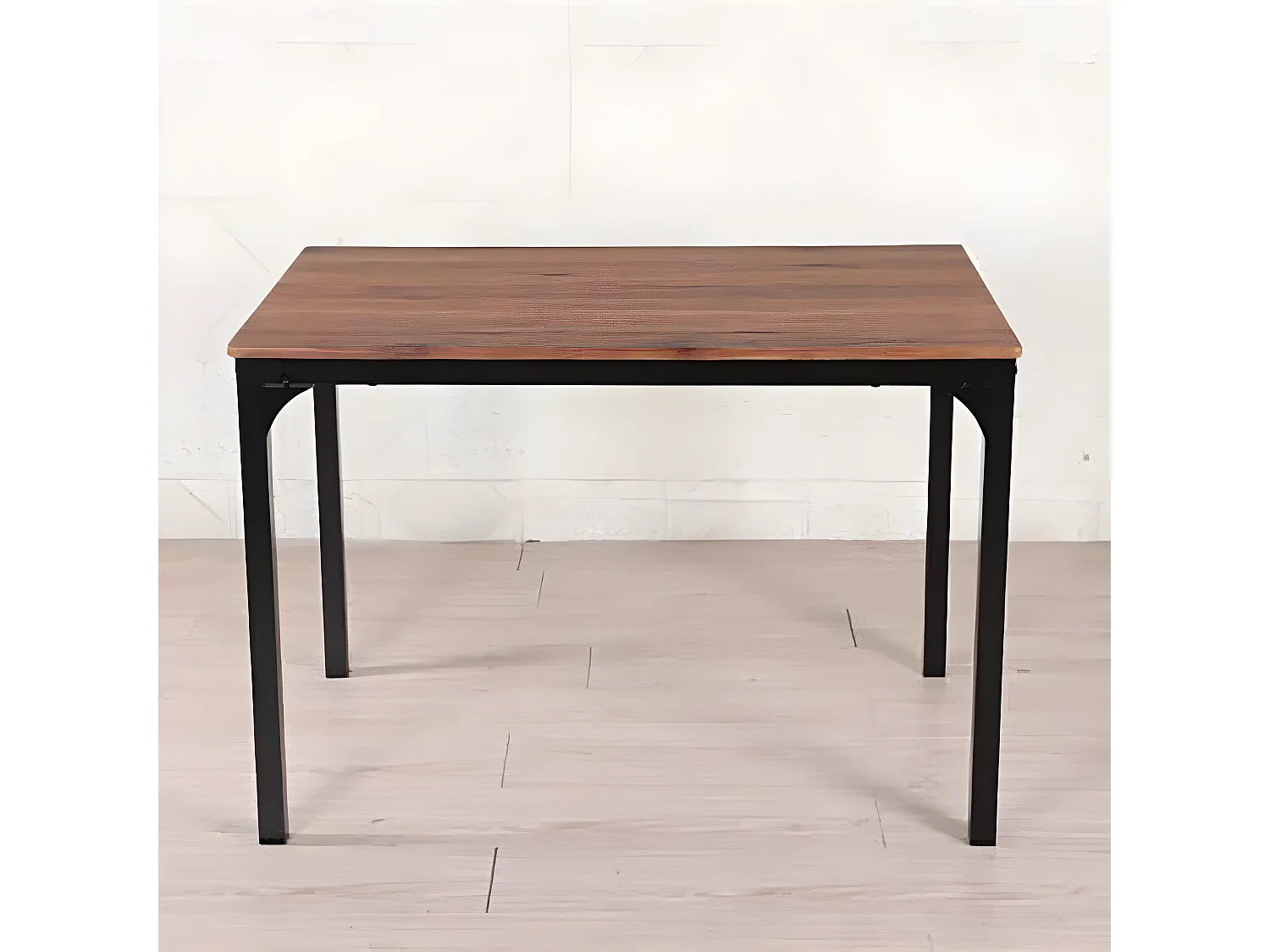 Ensemble table + 4 chaises métal et effet bois