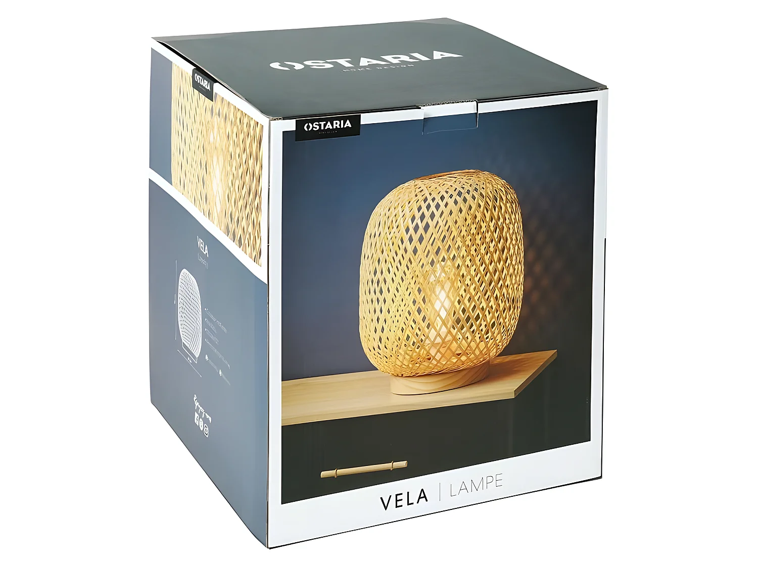 Lampe à poser à bambou naturel Vela Ostaria
