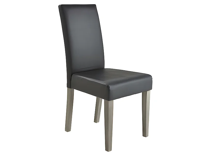Chaise dossier haut Charleroi simili gris