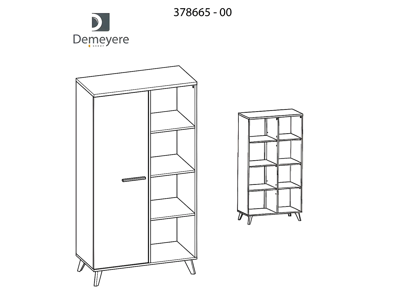 Buffet haut Bruce 1porte 4 niches