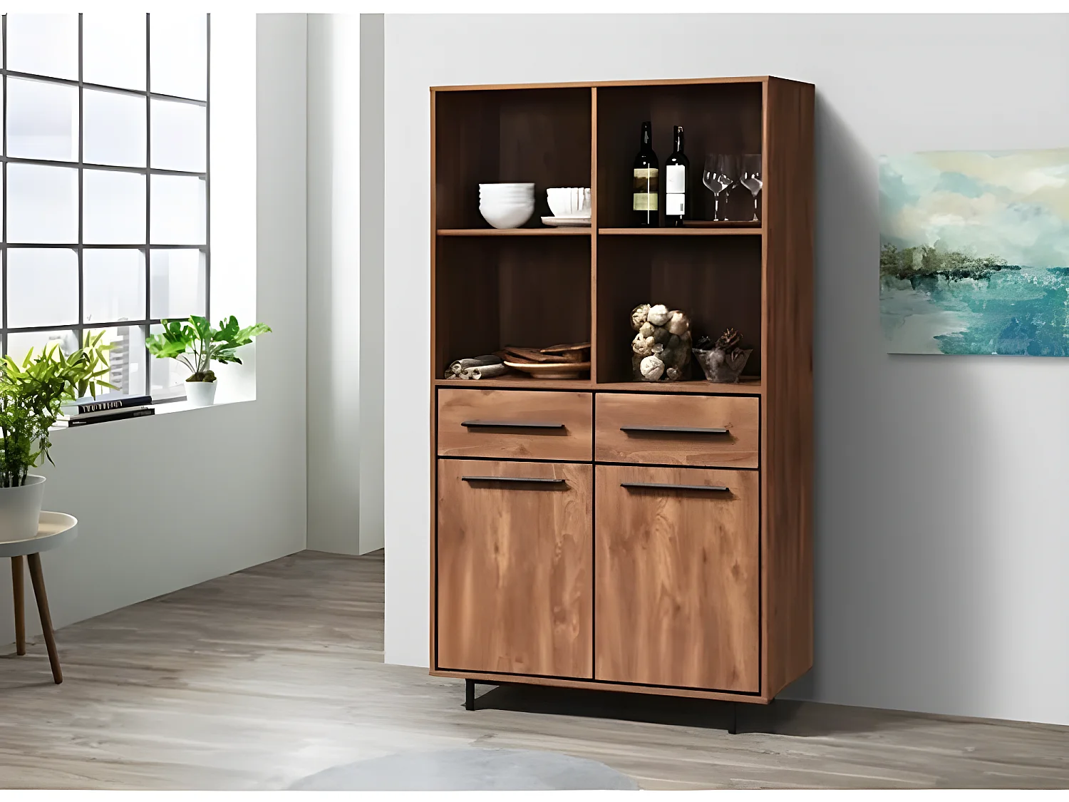 Buffet haut 2 portes 2 tiroirs Wilde