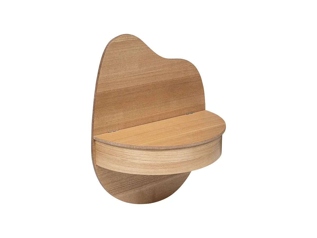 Étagère murale en bois avec rangement à couvercle H 49.5 cm