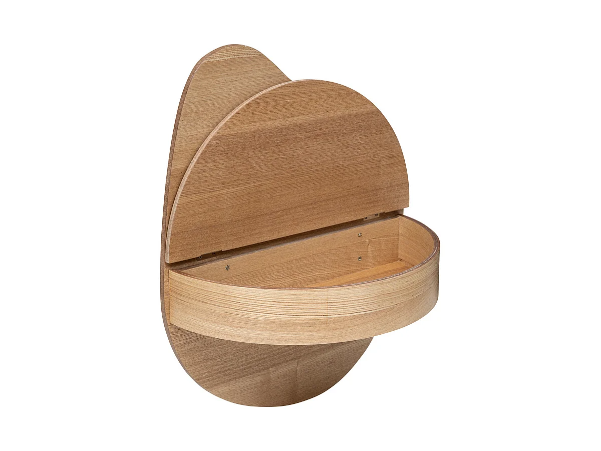 Étagère murale en bois avec rangement à couvercle H 49.5 cm