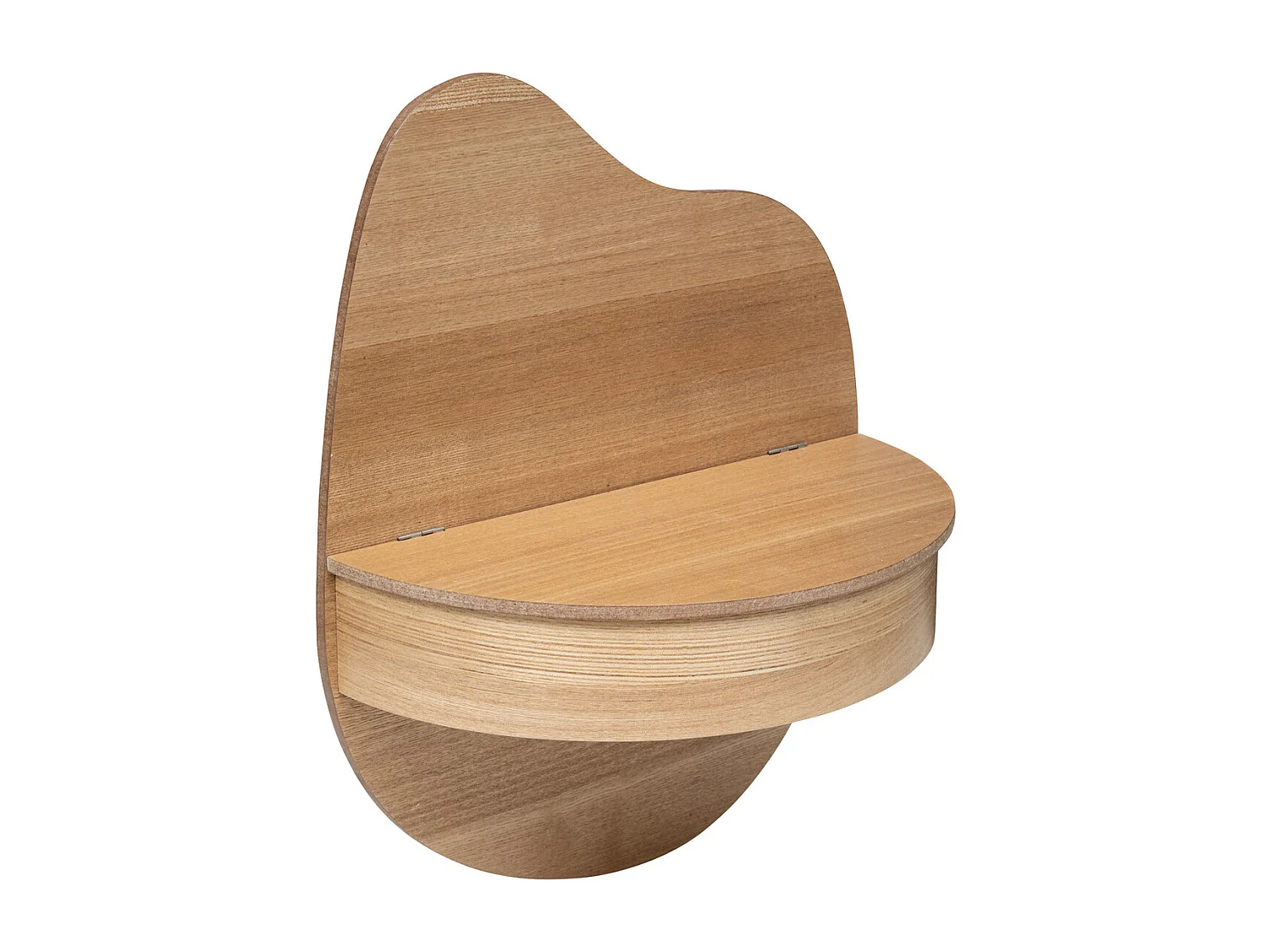 Étagère murale en bois avec rangement à couvercle H 49.5 cm