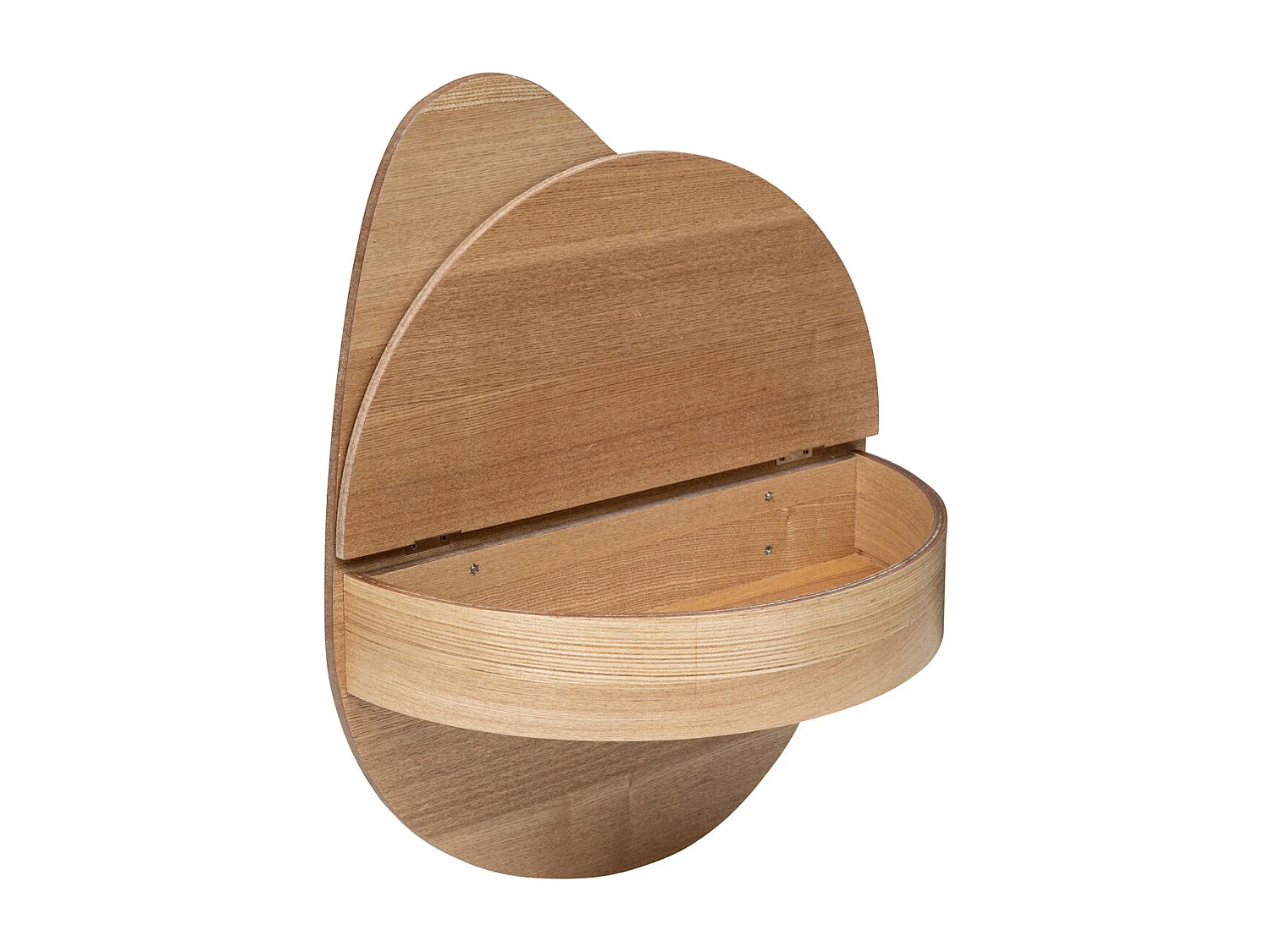 Étagère murale en bois avec rangement à couvercle H 49.5 cm