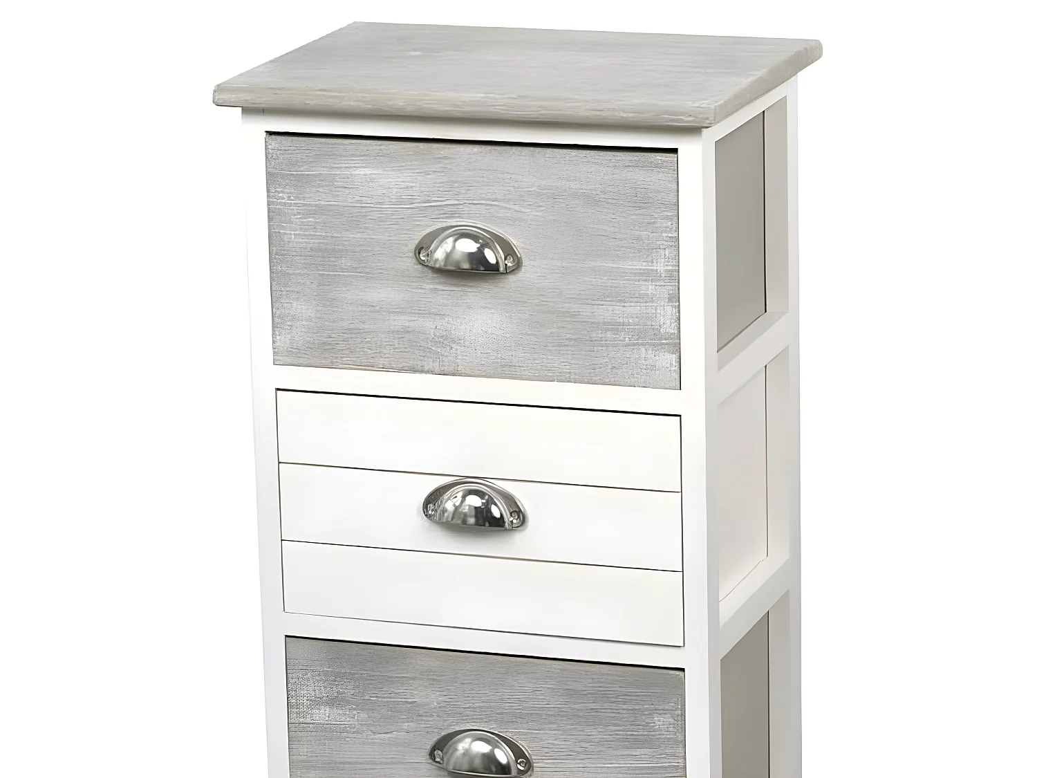 Chiffonnier bois 4 tiroirs bicolores