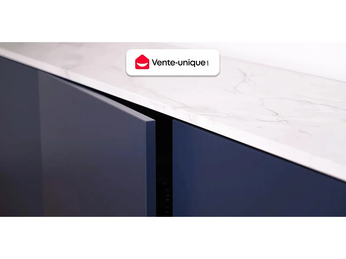 Meuble de salle de bain suspendu avec vasque à encastrer - Coloris naturel clair et noir - 120 cm - LANNICK