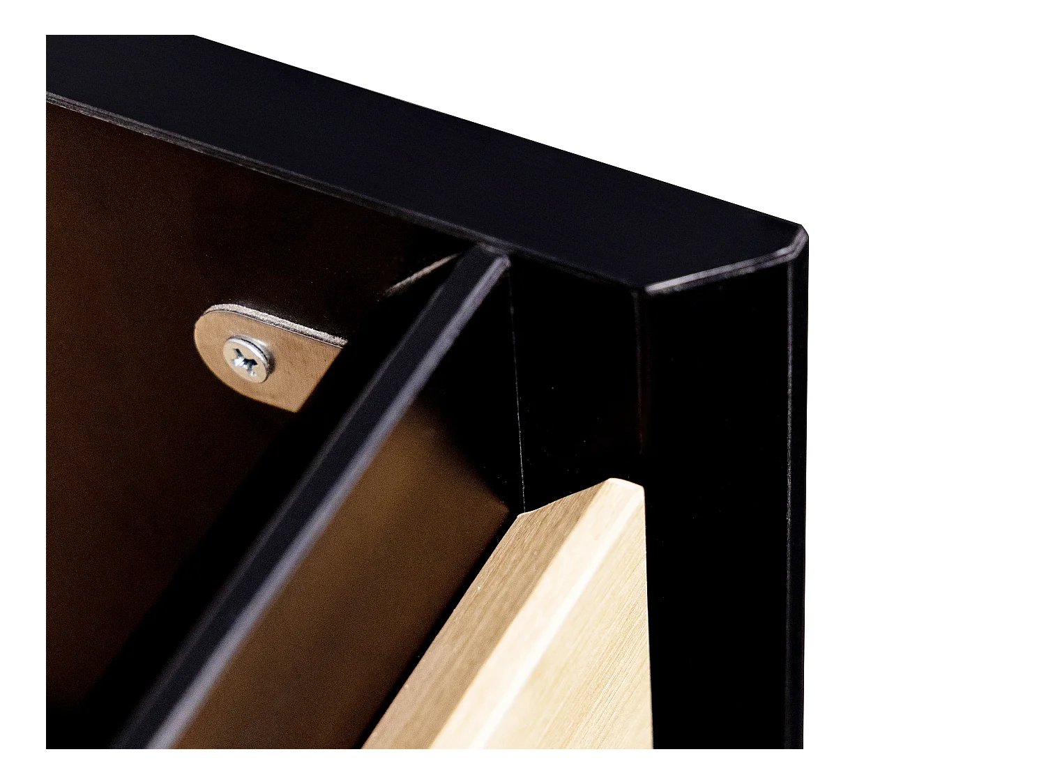 Mueble de baño flotante con lavabo empotrable - Color natural claro y negro - 80 cm - LANNICK