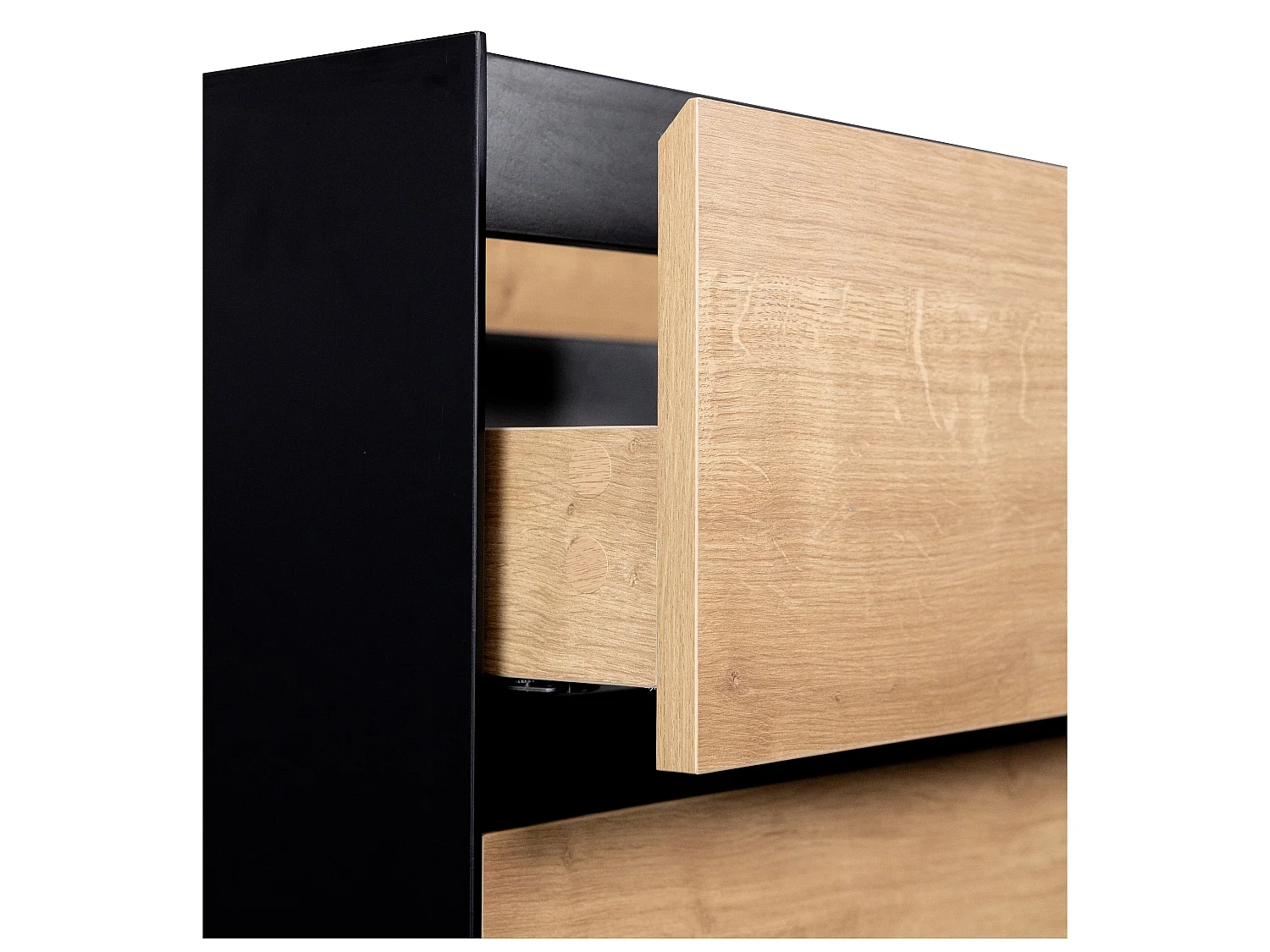 Mobile Lavabo sospeso 80 cm con lavabo a incasso Naturale Chiaro e Nero - LANNICK