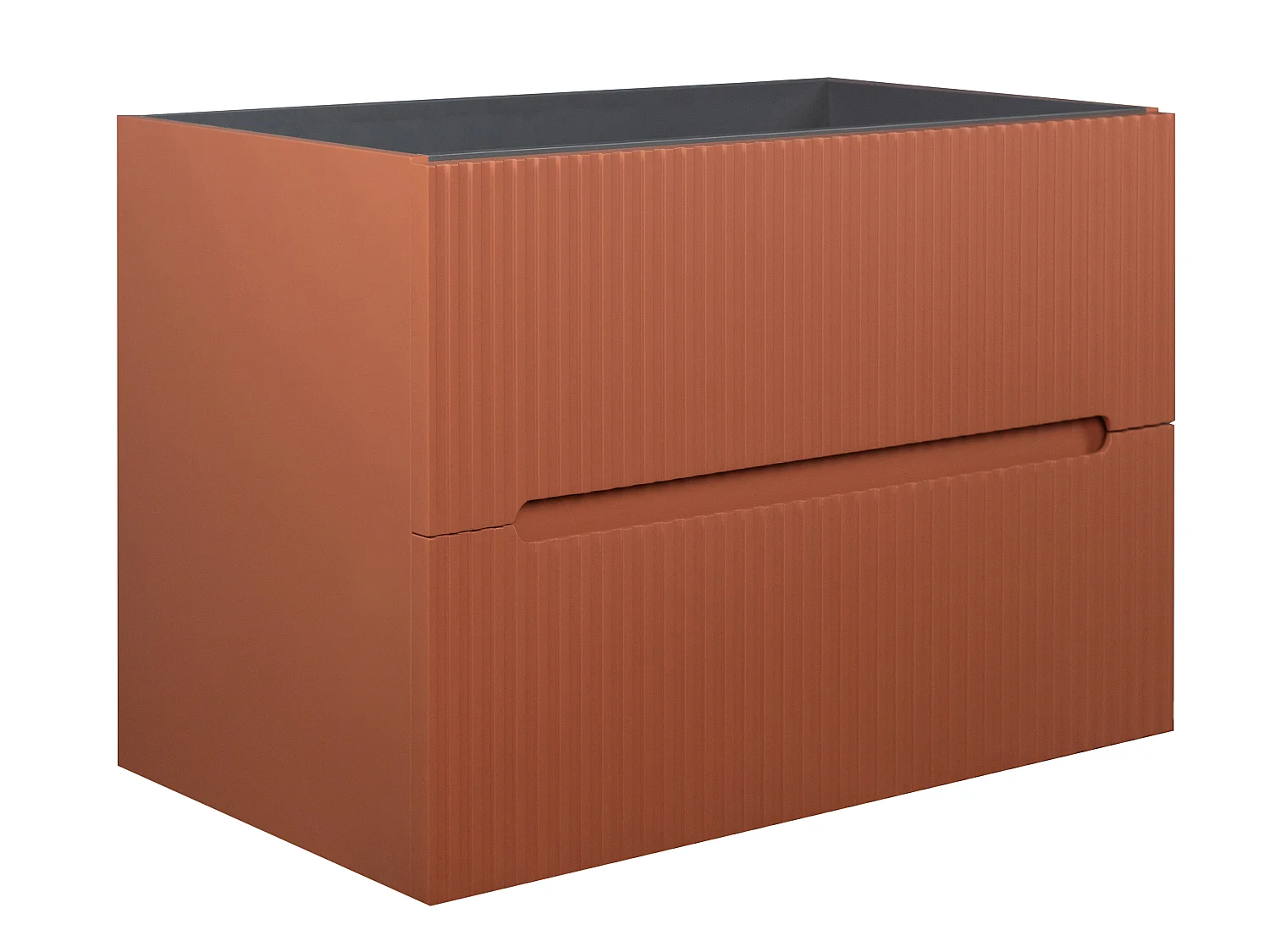 Móvel de casa de banho suspenso com lavatório embutido terracota listrada 80 cm - PAVANI