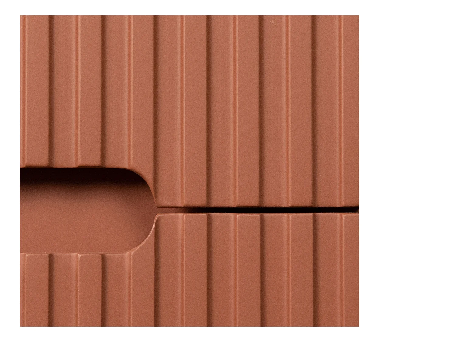 Væghængt badeværelsesmøbel med indbygget vask i struktureret terracotta 80 cm PAVANI