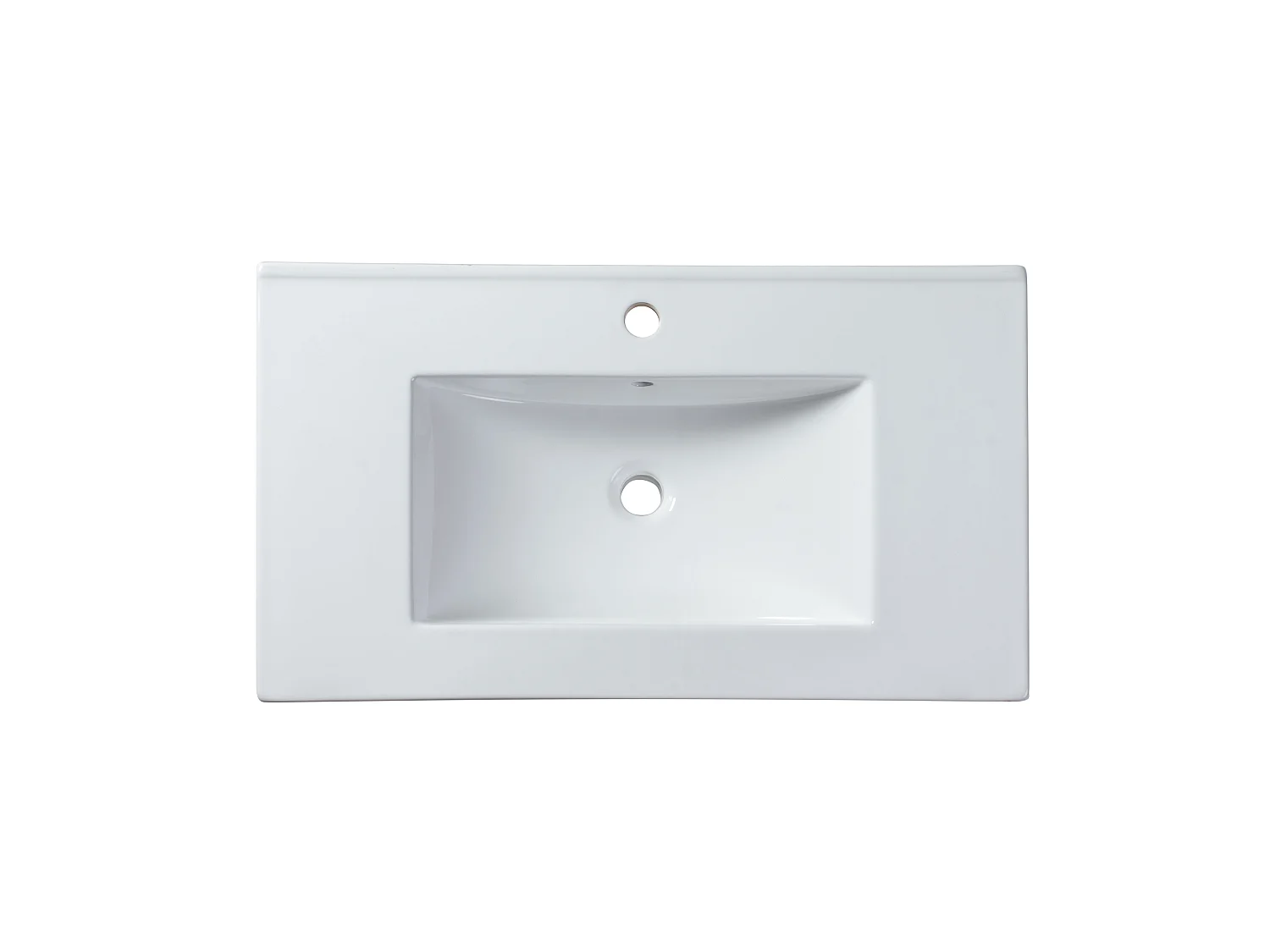 Meuble de salle de bain suspendu avec vasque à encastrer - Strié terracotta - 80 cm - PAVANI