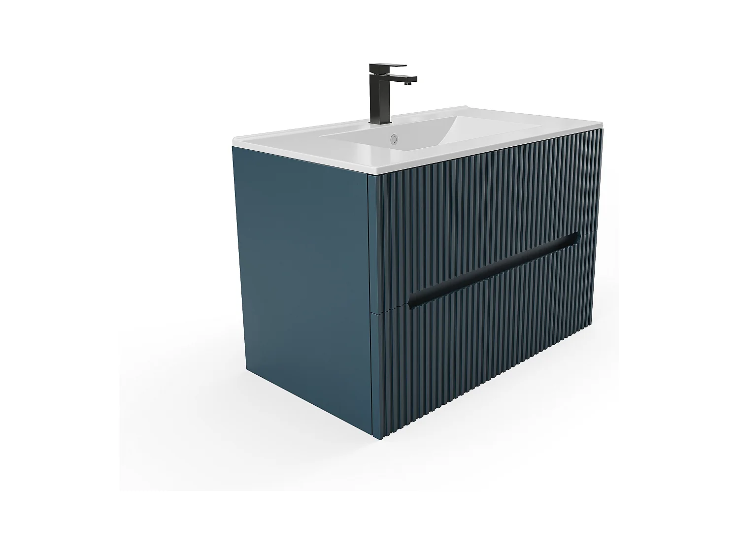Mobile bagno sospeso 80 cm con lavabo a incasso Striato Blu - PAVANI