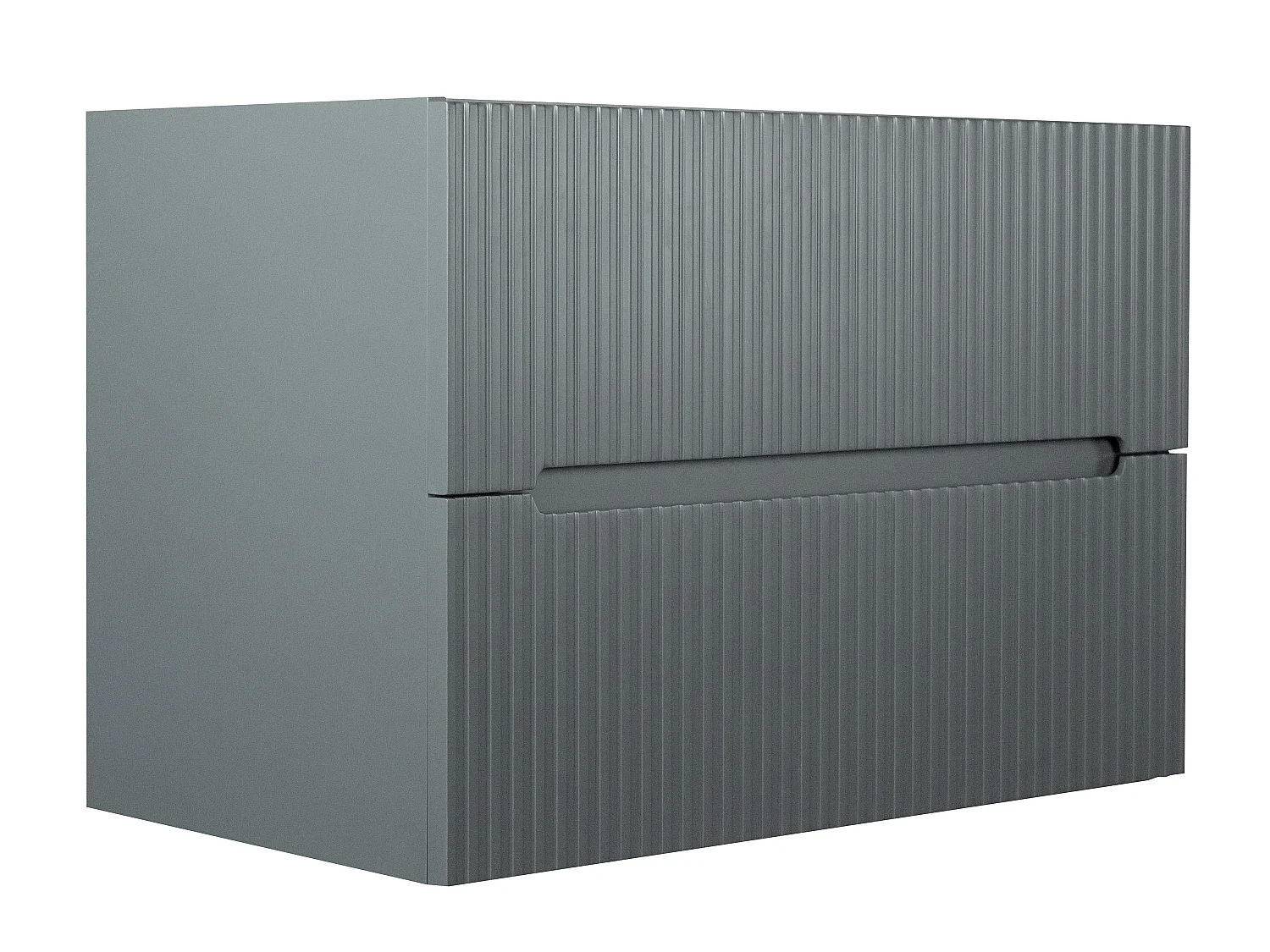 Upphängd badrumsmöbel med inbyggt tvättställ - Randig grå - 80 cm - PAVANI