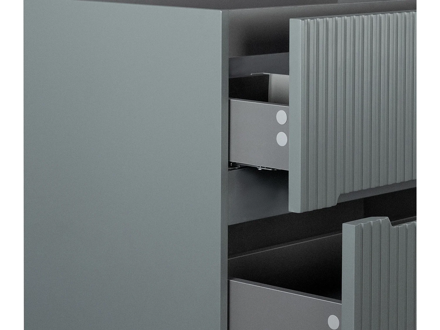 Upphängd badrumsmöbel med inbyggt tvättställ - Randig grå - 80 cm - PAVANI