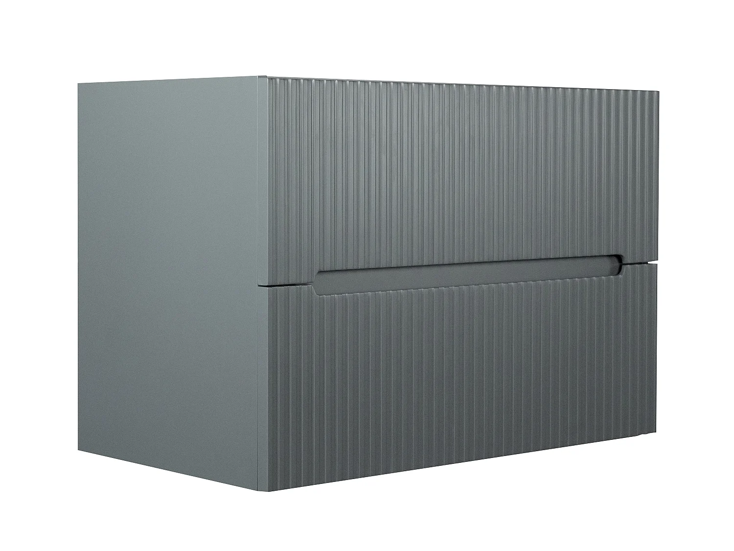 Ophængt badeværelsesmøbel med nedfældet håndvask - Stribet gråt - 80 cm - PAVANI