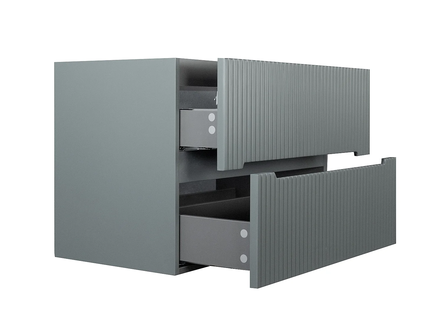 Ophængt badeværelsesmøbel med nedfældet håndvask - Stribet gråt - 80 cm - PAVANI